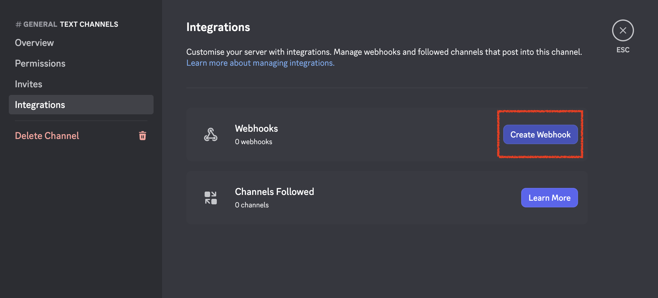 Integrations → Webhooks → New Webhook