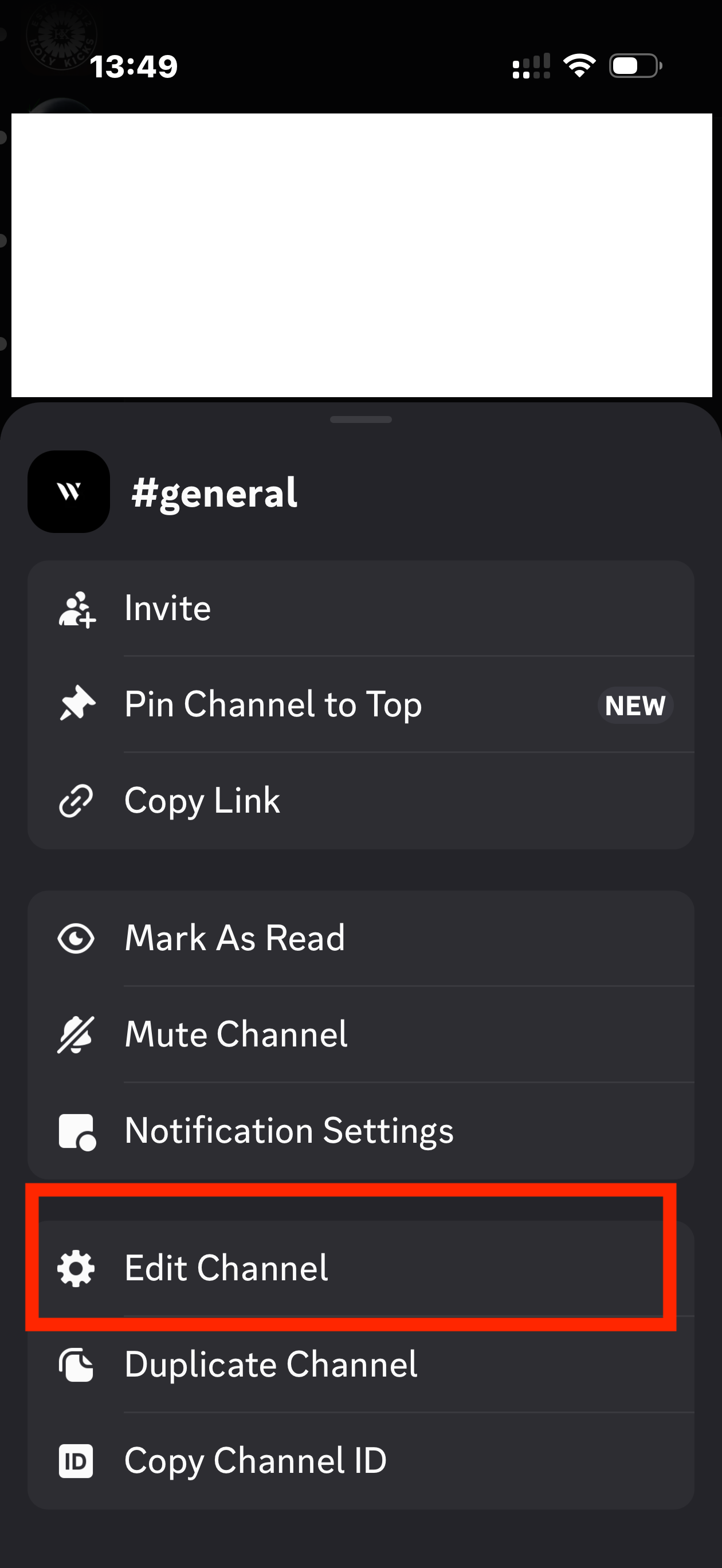 Tap and hold channel, Edit Channel